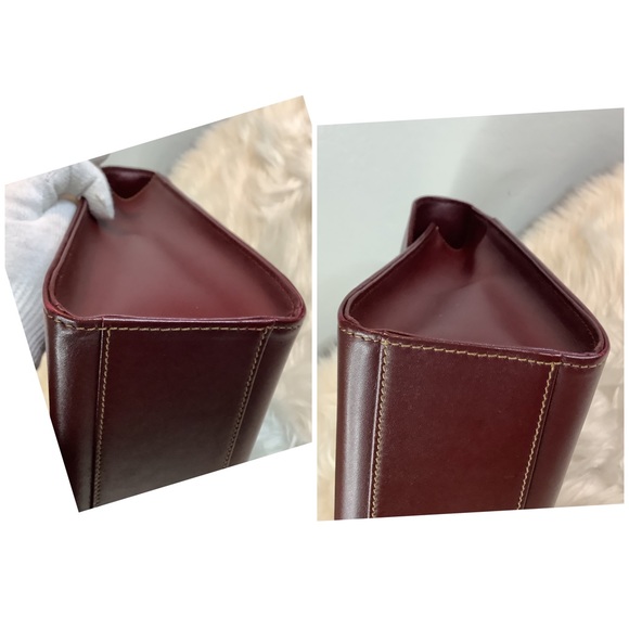 RETRO! 👜👜CARTIER Must Bordeaux Leather Handbag/Kelly Bag - Picture 5 of 13